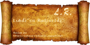 Lukács Radiszló névjegykártya